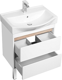 Акватон Тумба с раковиной Нортон 65 белая/дуб эндгрейн – фотография-6